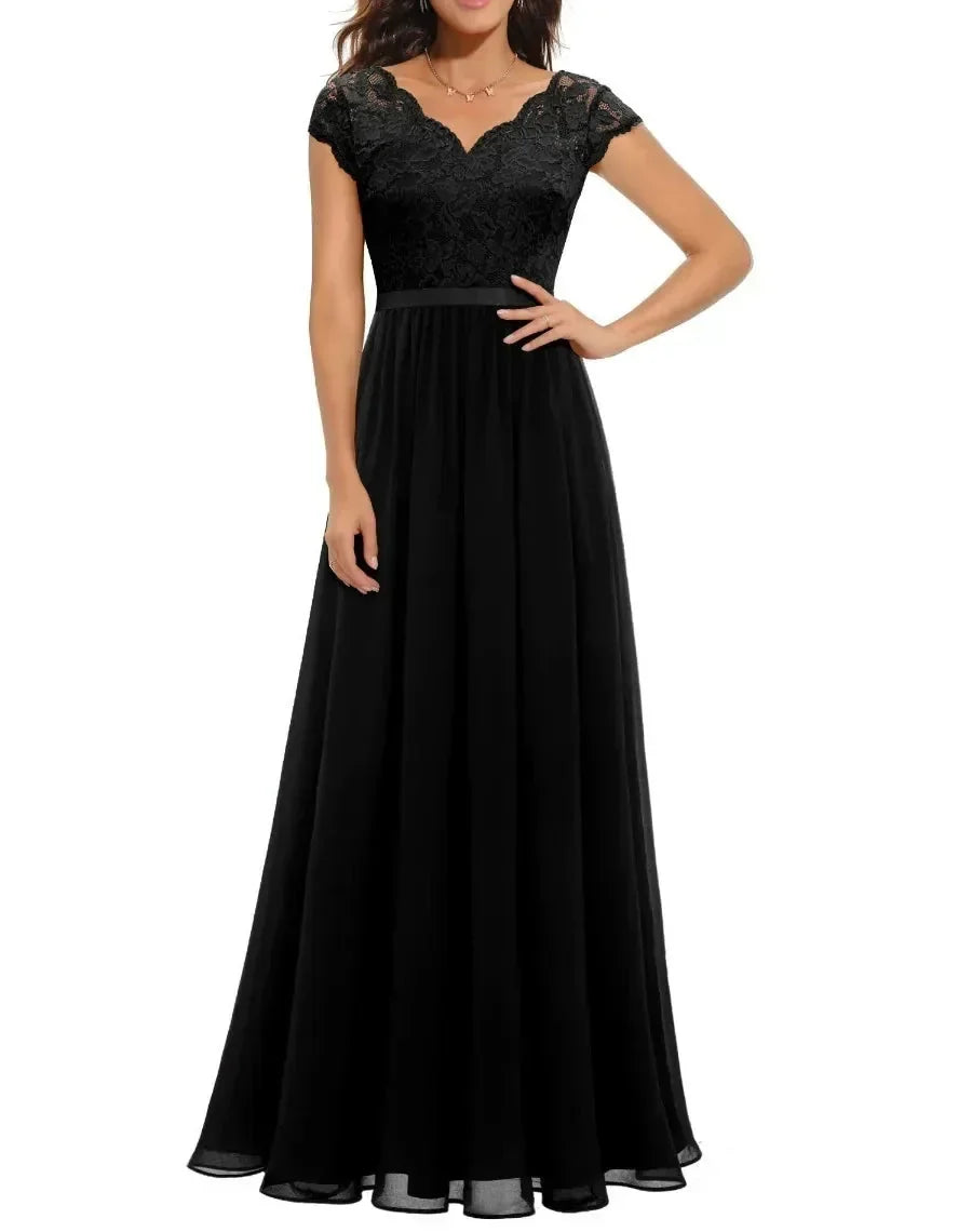 Women's Maxi Dress – Lace Christmas Party