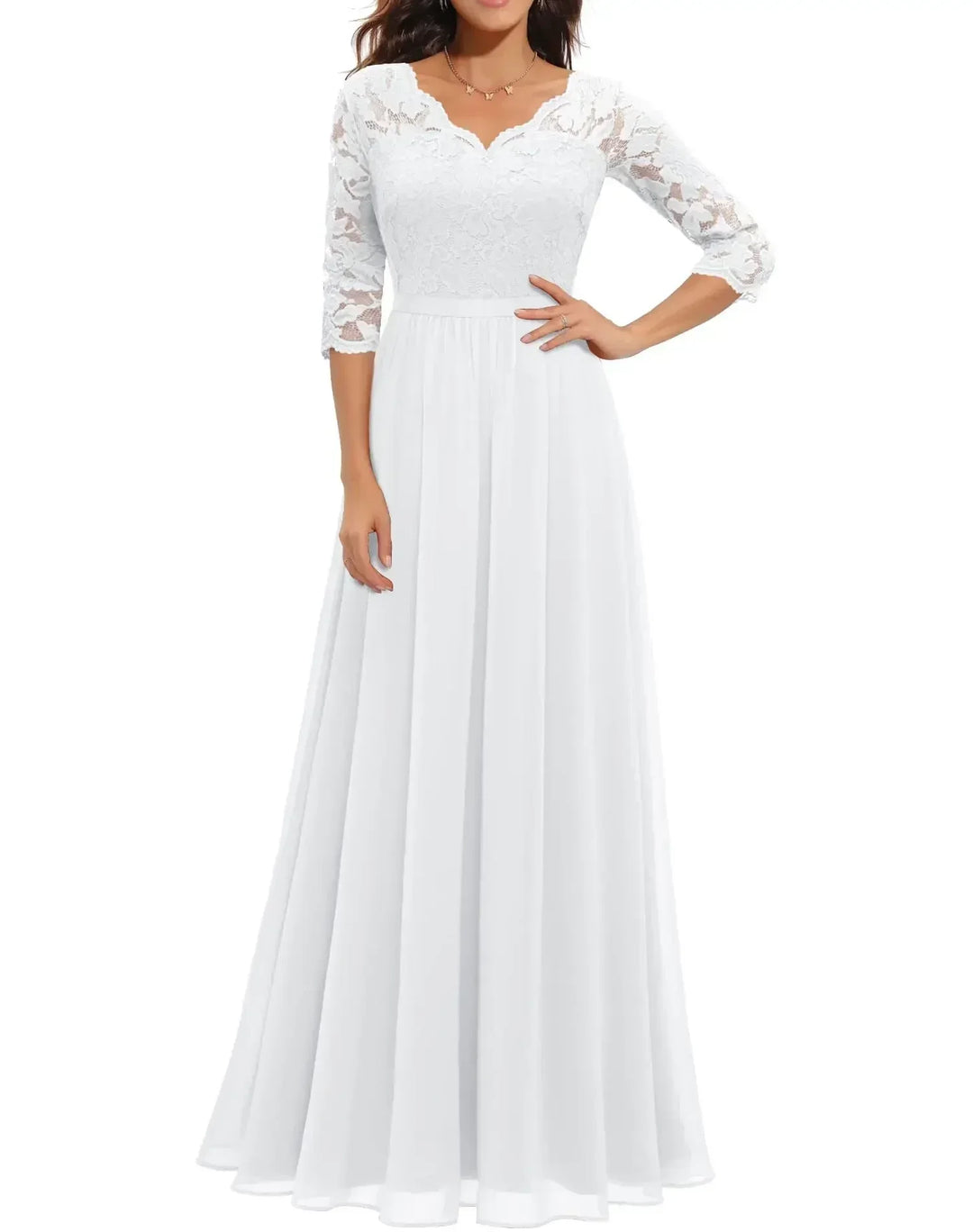 Women's Maxi Dress – Lace Christmas Party