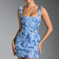 Women's Mini Dress – Floral Fitted Party