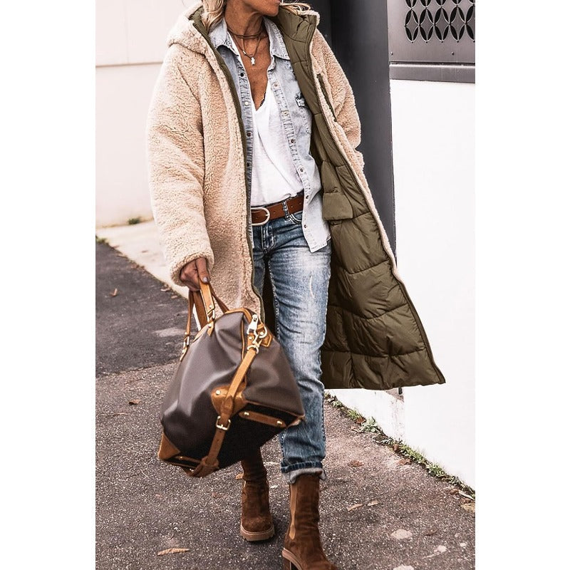 Women's Coat – Long Hooded Down Puffer Winter