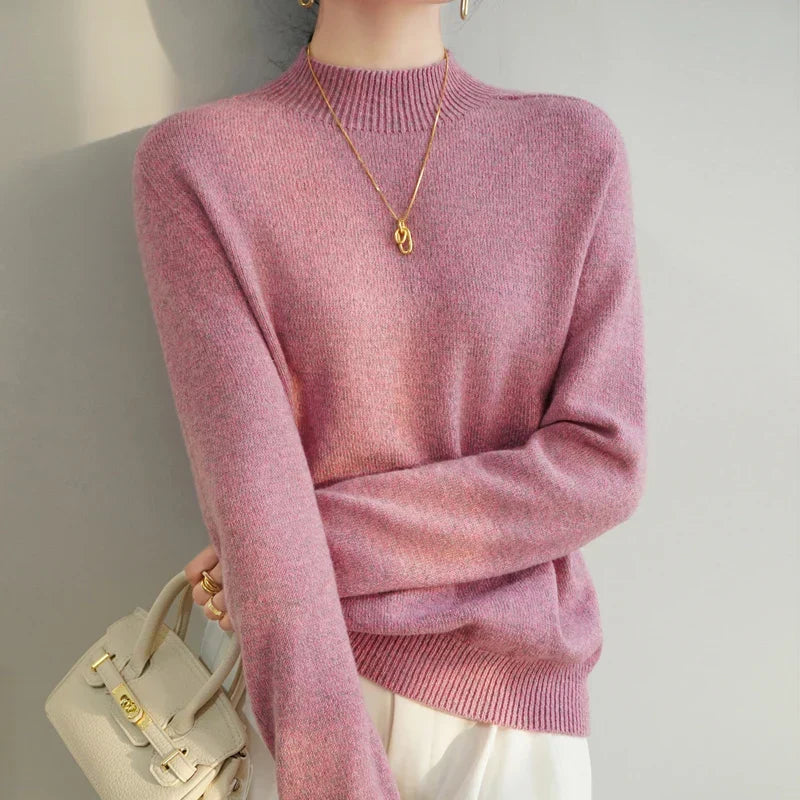 Women's Luna Merino Mock Neck in Cream | Invictora.com