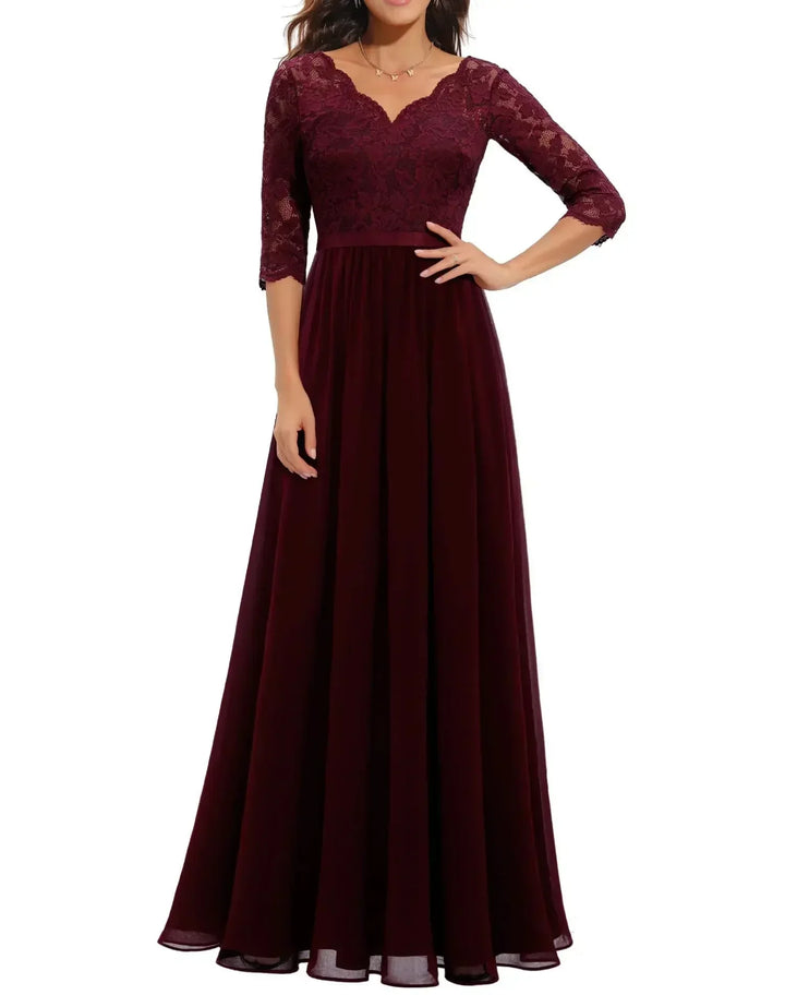 Women's Maxi Dress – Lace Christmas Party