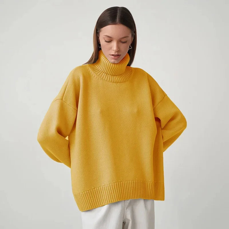 Women's Sienna Soft Turtleneck in Blue | Invictora.com