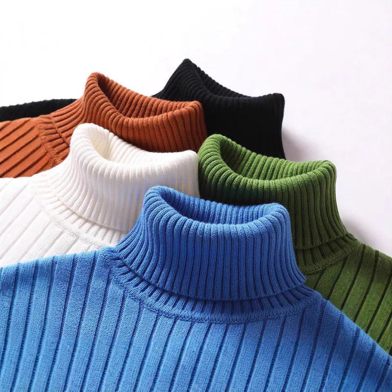 Women's Asher Ribbed Turtleneck in White | Invictora.com
