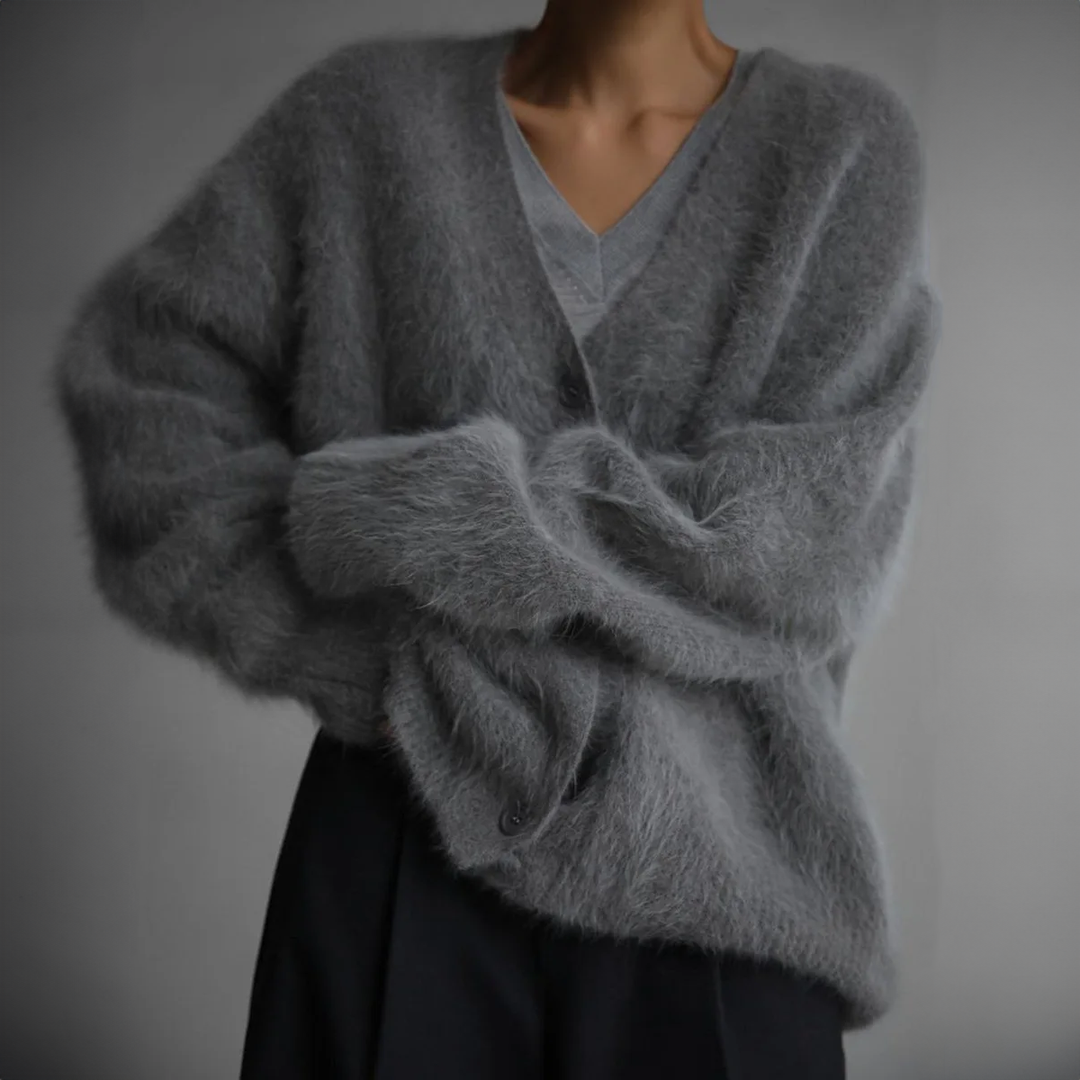 Women's Acrylic Button-Down Cardigan
