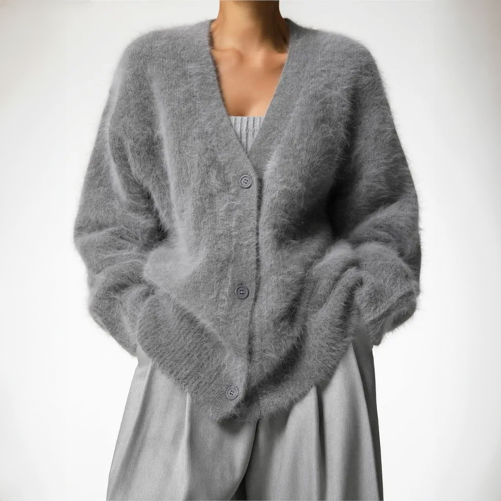 Women's Acrylic Button-Down Cardigan