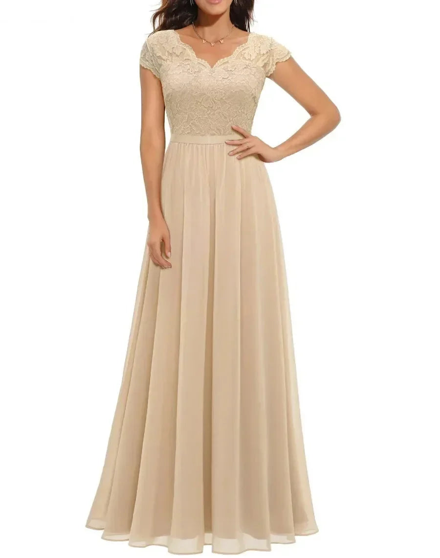 Women's Maxi Dress – Lace Christmas Party