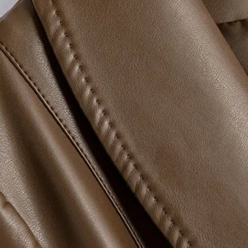 Women's Riviera Leather Blazer in Brown | Invictora.com
