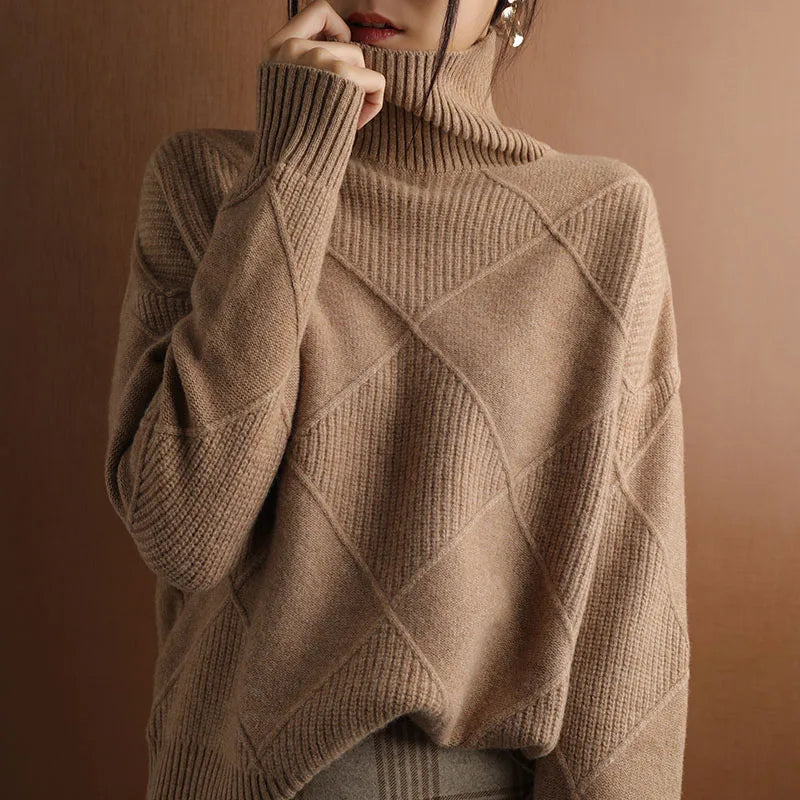 Women's Isla Ribbed Turtleneck | Invictora.com