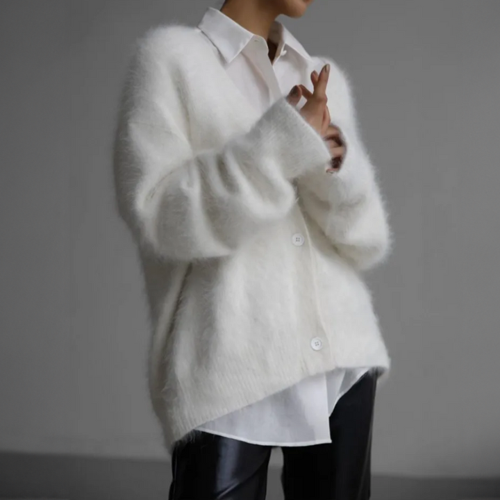 Women's Acrylic Button-Down Cardigan