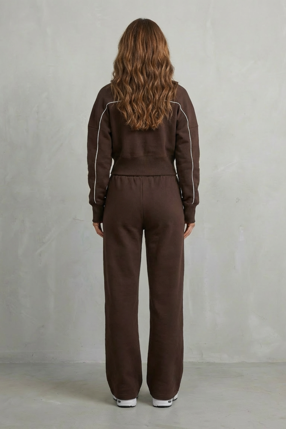 Women's Piped Zip-Up Cardigan & Wide-Leg Knit Co-ord