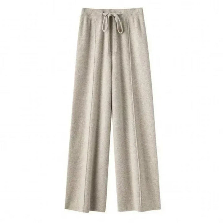 Women's Siena Merino Knit Trousers in Beige | Invictora.com