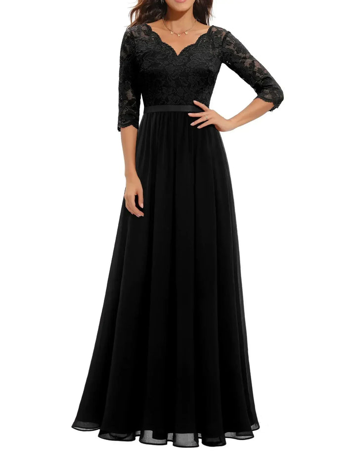 Women's Maxi Dress – Lace Christmas Party