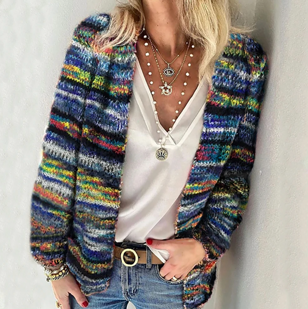 Women's Relaxed Striped Layering Cardigan