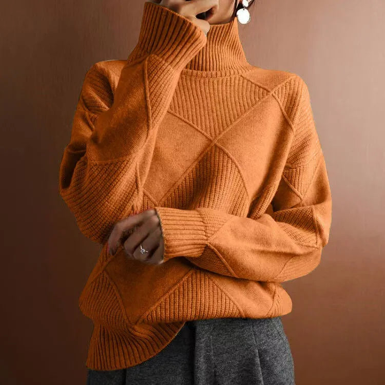 Women's Isla Ribbed Turtleneck in Yellow | Invictora.com