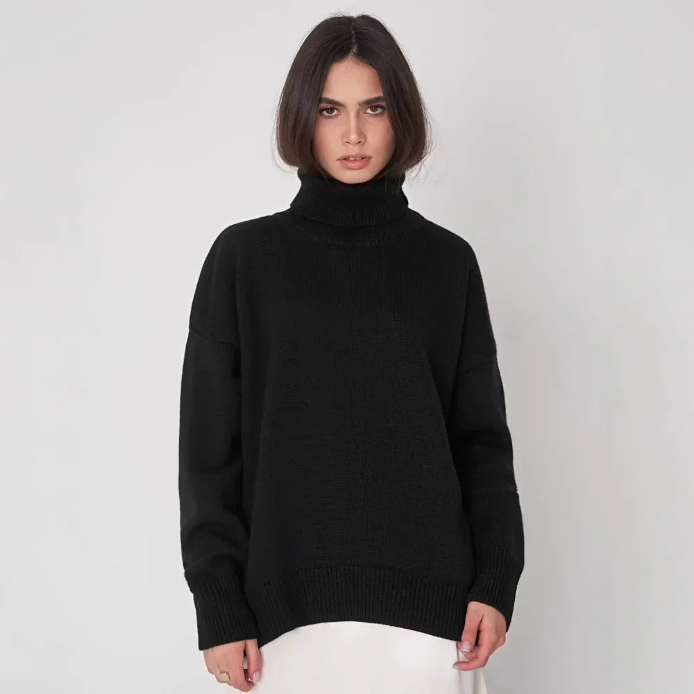 Women's Sienna Soft Turtleneck in Blue | Invictora.com