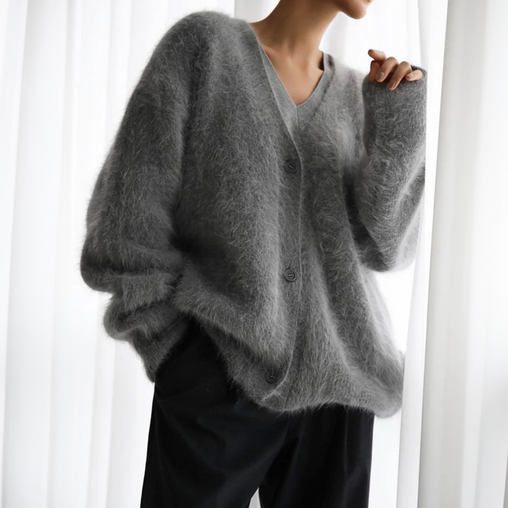 Women's Acrylic Button-Down Cardigan