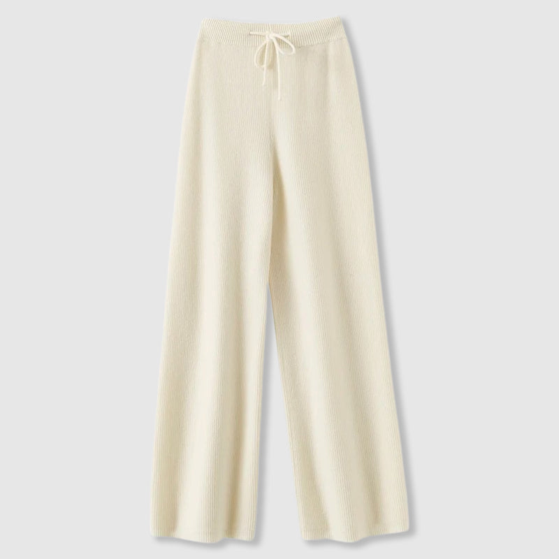 Women's Amoretti Cashmere Wide-Leg Pants in Khaki | Invictora.com