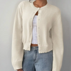 Women's Knit Cardigan – Cropped Knit Round Neck