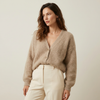 Women's Knit Cardigan – Relaxed Knit V-Neck And Button-Up