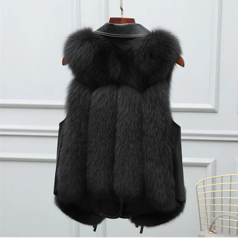 Women's Lumiére Faux Fur Gilet in Chestnut Brown | Invictora.com