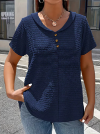 Women's Lunara – Elegant V-Neck Button Top