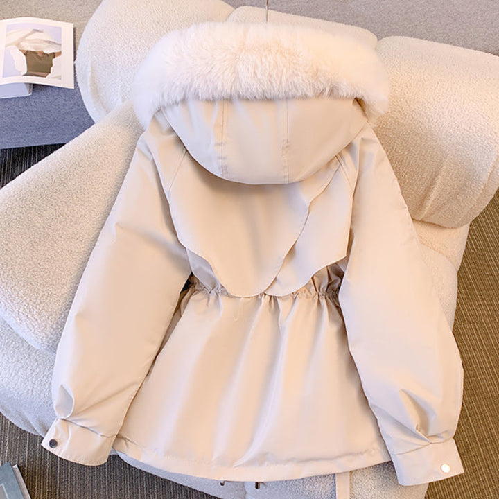 Women's Winter Utility Jacket – Faux-Fur Hood And Drawstring Waist
