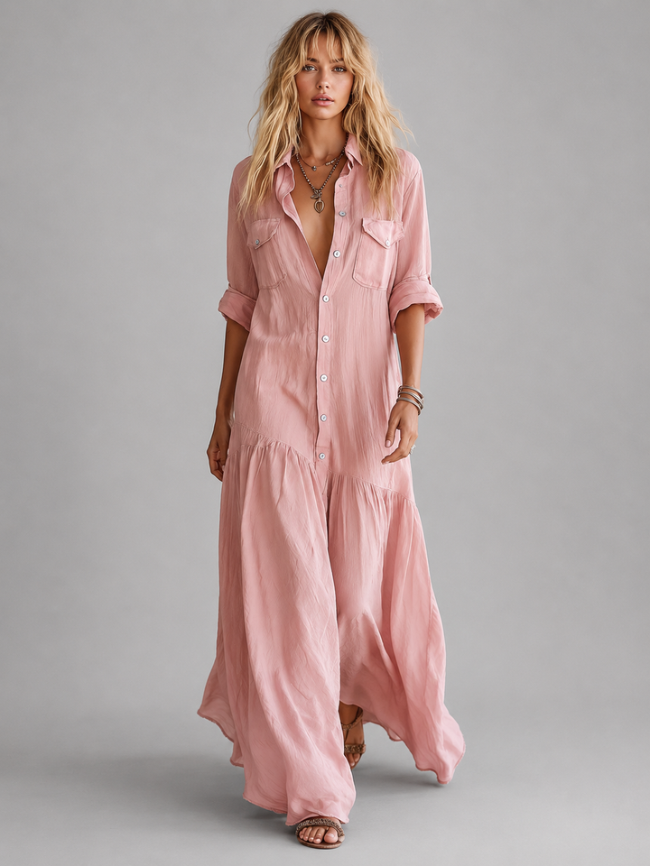 Women's Ottilie Linen Maxi Dress | Invictora.com