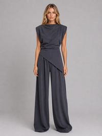 Women's Draped Two-Piece Co-Ord Set – Relaxed Lounge Style