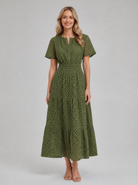 Women's Marguerite Eyelet Midi Dress