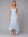 Women's Ruched Lace Midi Dress – Sculpted Bodycon Fit | Invictora.com