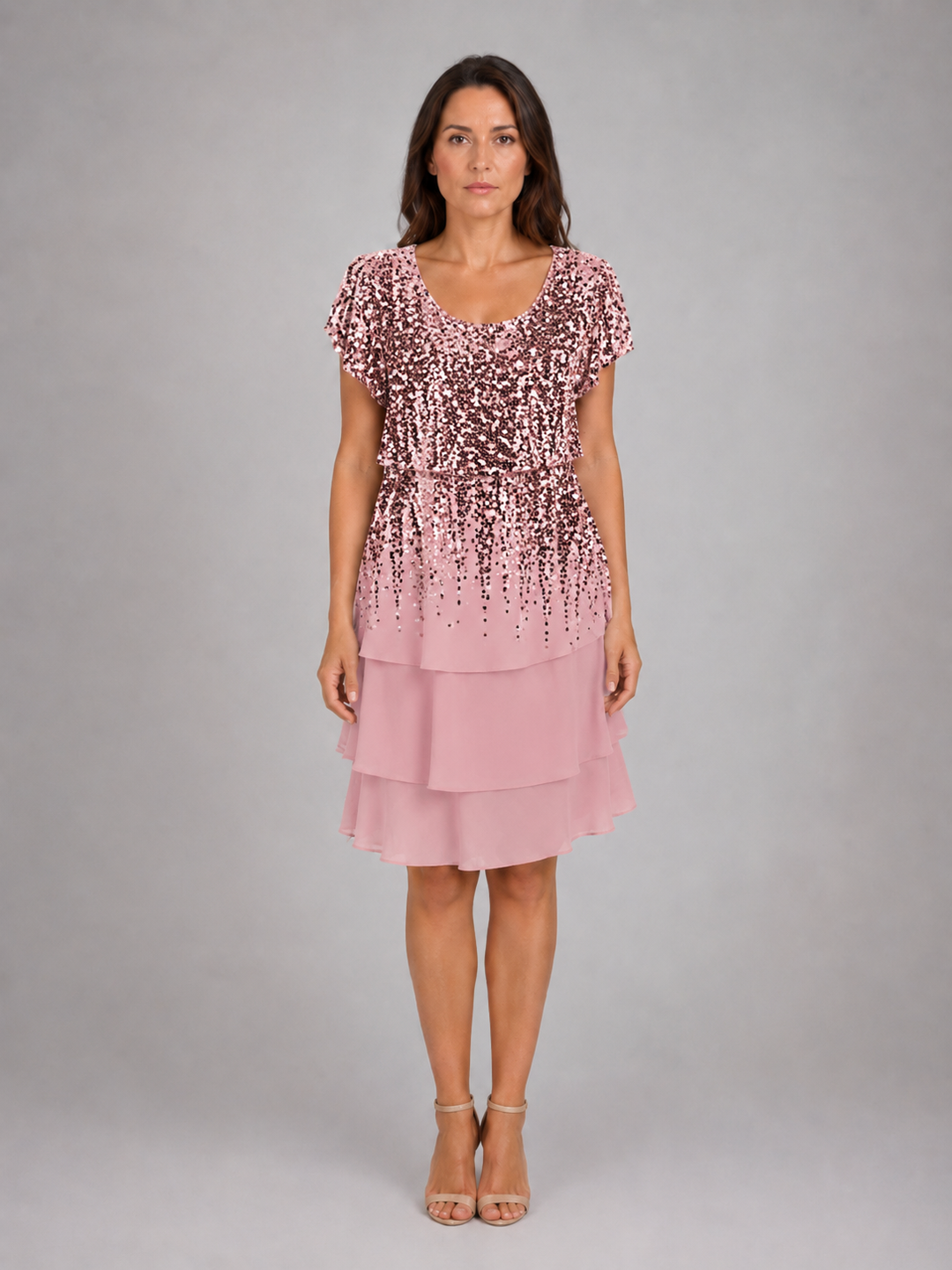 Women's Floral Ruffle Mini Dress – Layered Short Sleeve Style | Invictora.com