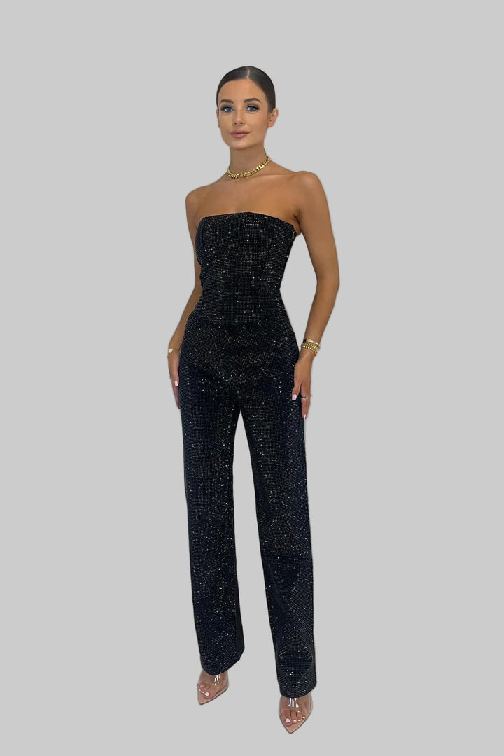Women's Starlight Strapless Sequin Jumpsuit product image | Invictora.com