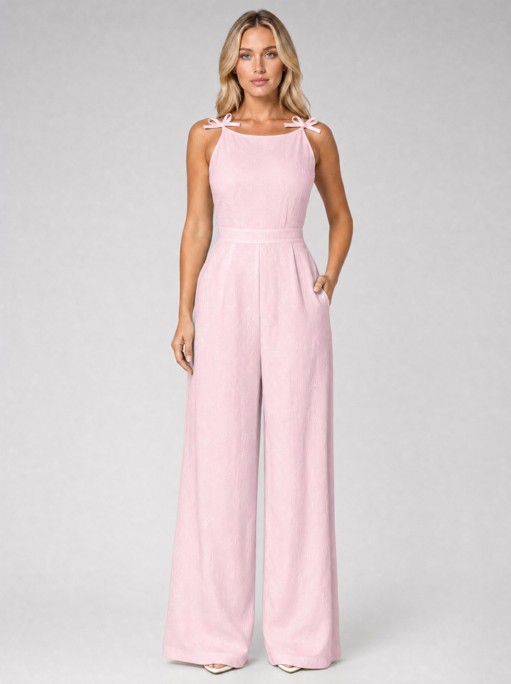 Women's Jacquard Wide Leg Jumpsuit - Summer Occasion Style product image | Invictora.com