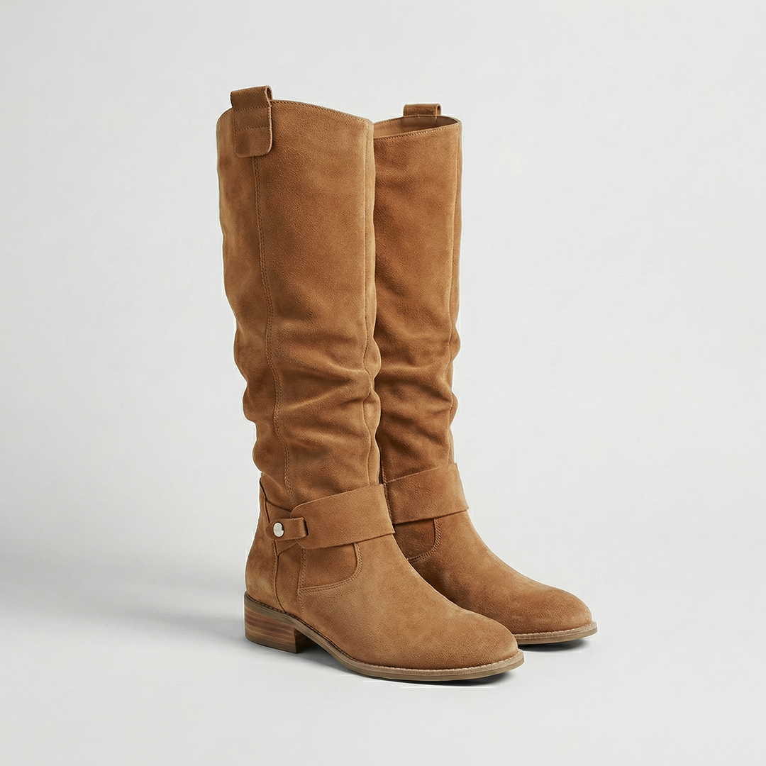Women's Knee-High Slouch Boots - Suede Look Elegance product image | Invictora.com