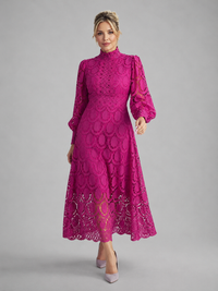 Women's Lace Midi Dress – Elegant Flowing Silhouette