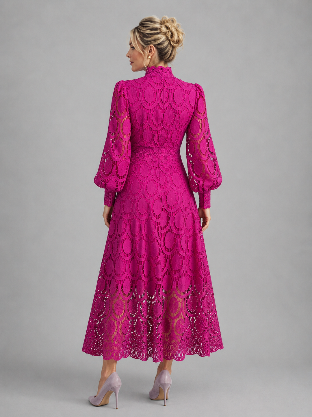 Women's Lace Midi Dress - Elegant Flowing Silhouette product image | Invictora.com