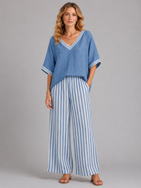 Women's Linen-Look Two Piece Set – Relaxed Summer Style