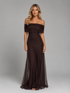 Women's Off-Shoulder Flowy Maxi Dress – Chiffon Evening Style | Invictora.com