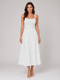 Women's Polka Dot Midi Dress – Summer Holiday Style