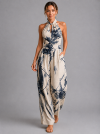 Women's Printed Wide-Leg Jumpsuit – Relaxed Summer Fit