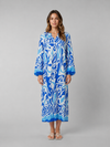 Women's Relaxed Print Maxi Dress – Flattering Summer Holiday Style in Blue | Invictora.com
