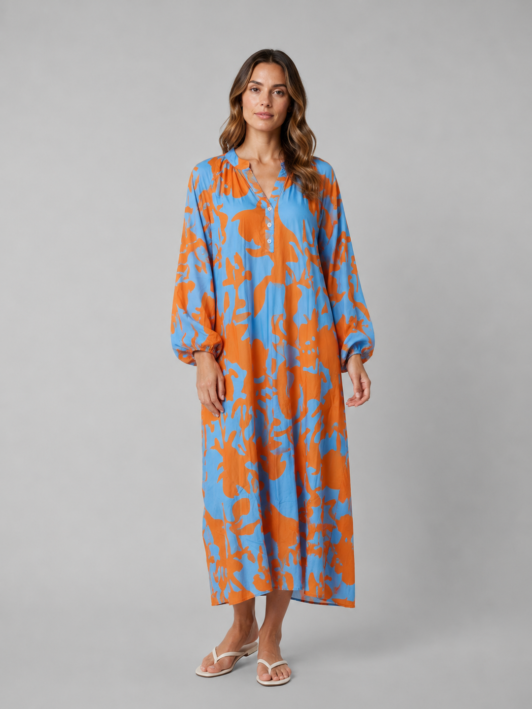 Women's Relaxed Print Maxi Dress – Flattering Summer Holiday Style in Green | Invictora.com