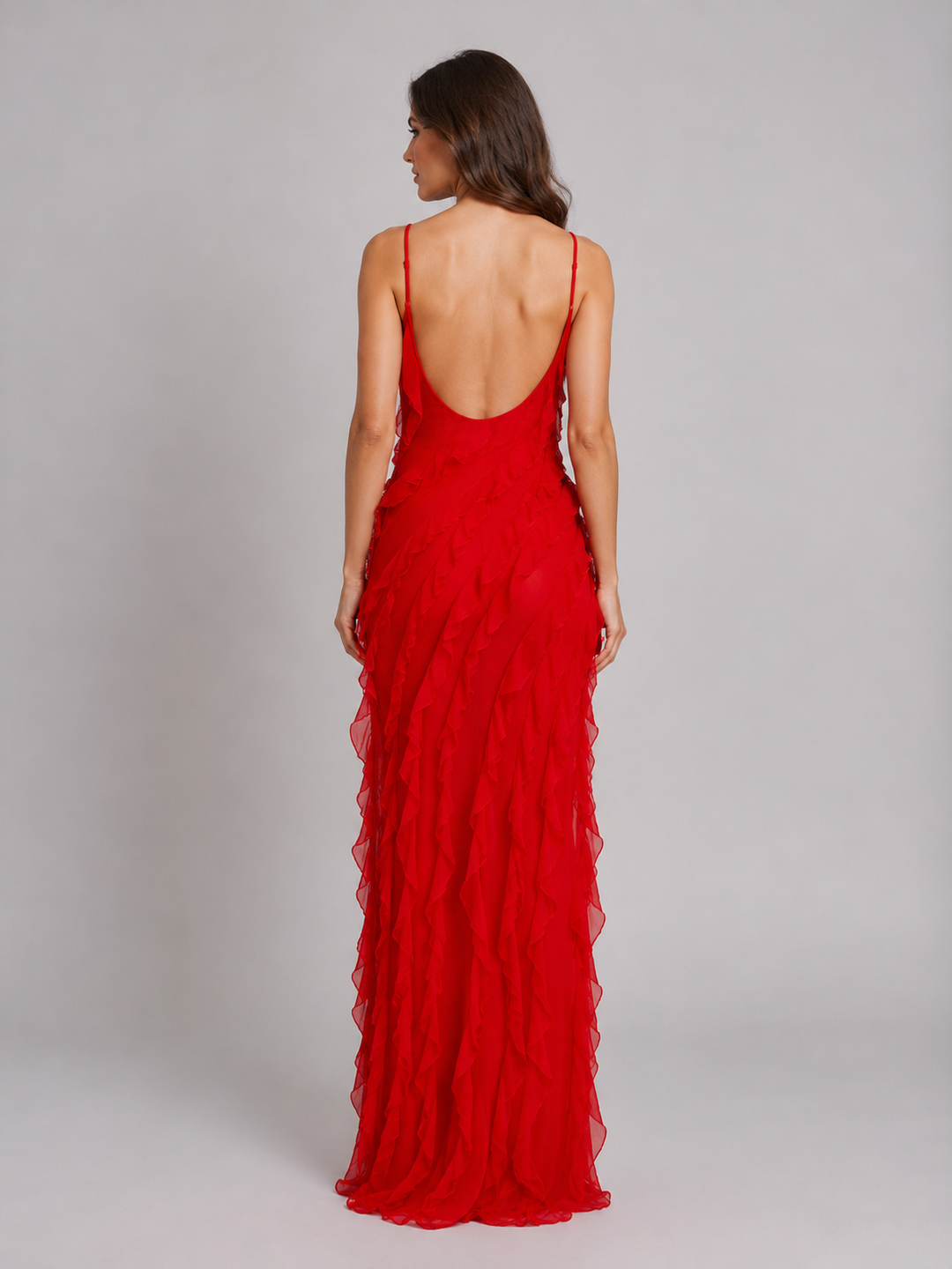 Women's Ruffle Maxi Dress - Flowing Silhouette product image | Invictora.com