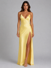 Women's Satin Feel High Split Maxi Dress - Elegant Occasion Gown product image | Invictora.com