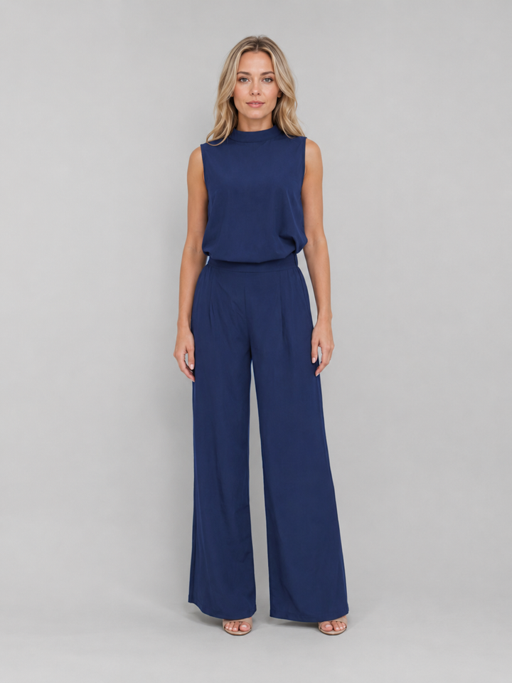 Women's Sleeveless Wide Leg Co-Ord Set – Casual Two-Piece Outfit in Pink | Invictora.com