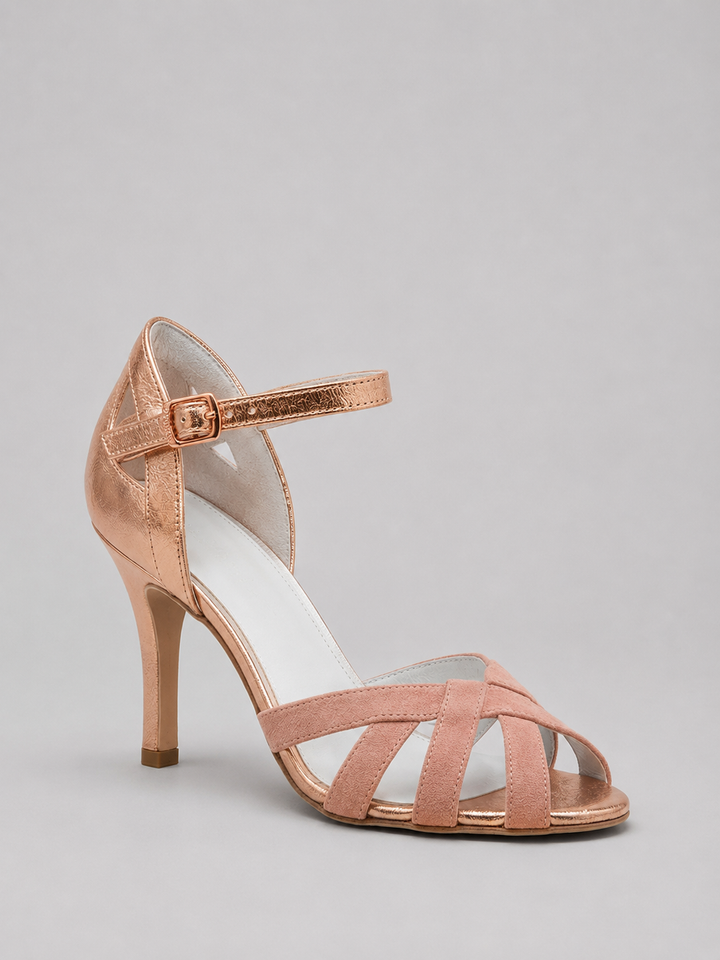 Women's T-Strap Heels - Cushioned Mid Heel product image | Invictora.com