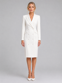 Women's Tailored Blazer Midi Dress – Formal Occasion Style