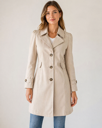 Women's Tailored Trench Coat – Short Buttoned Fit