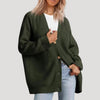Women's Knit Cardigan – Oversized Knit V-Neck And Button Closure